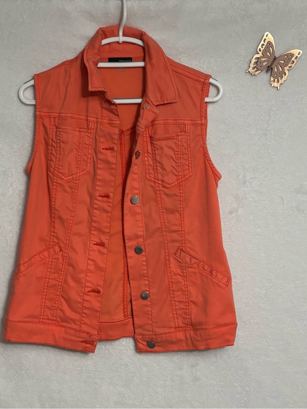 Renuar Women’s Orange Denim Vest Size S